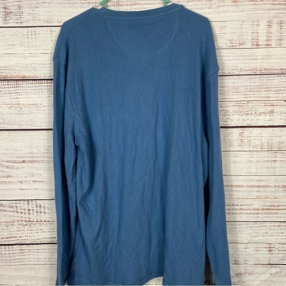 JACHS New York ribbed  half Button Long sleeve size 2Xl blue popover shirt - Picture 2 of 6